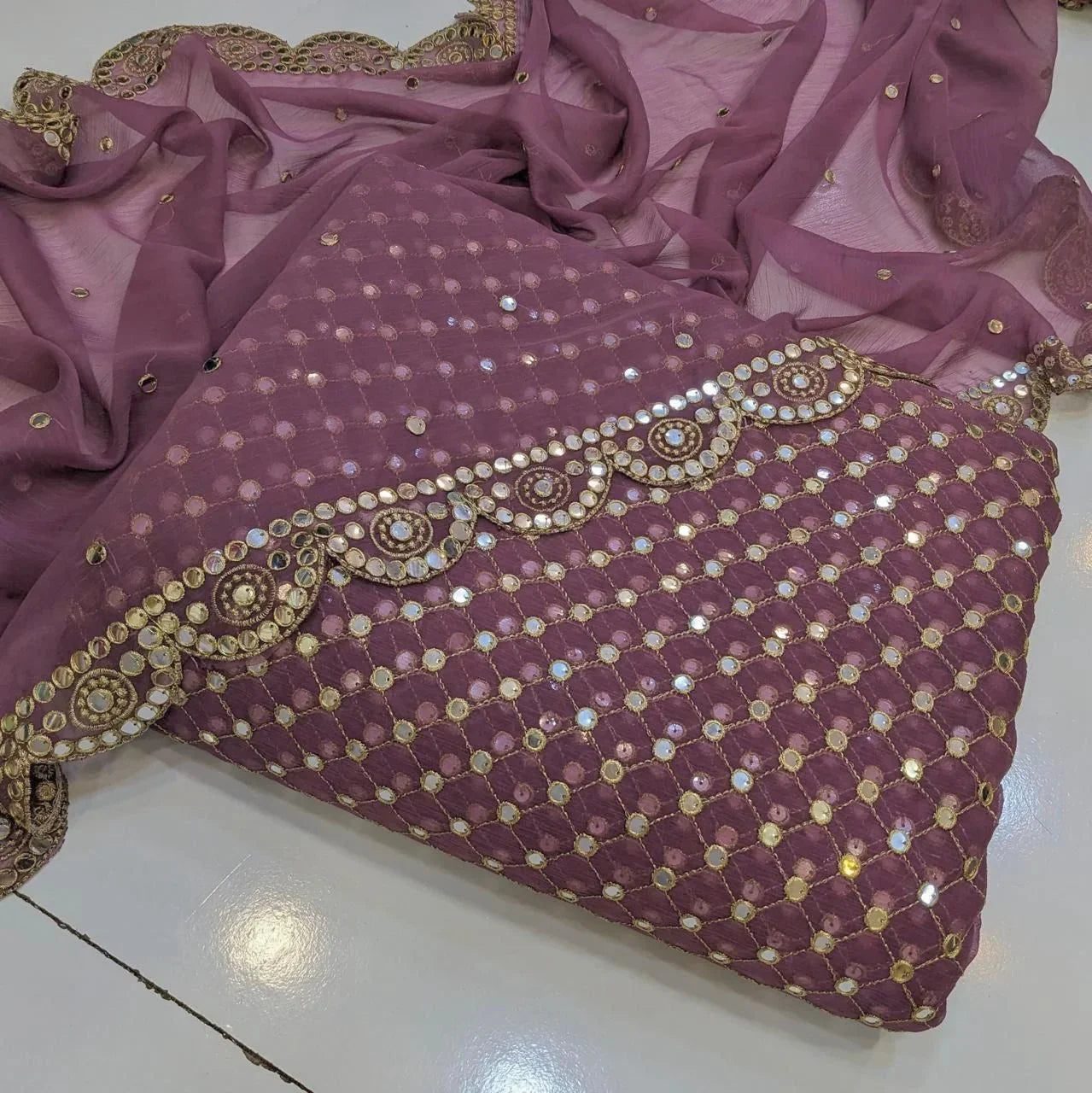 π Hiba Bukhari Most Viral 9MM Chiffon 3 - Piece Dress π (LAILEK) - Abihas Fashion