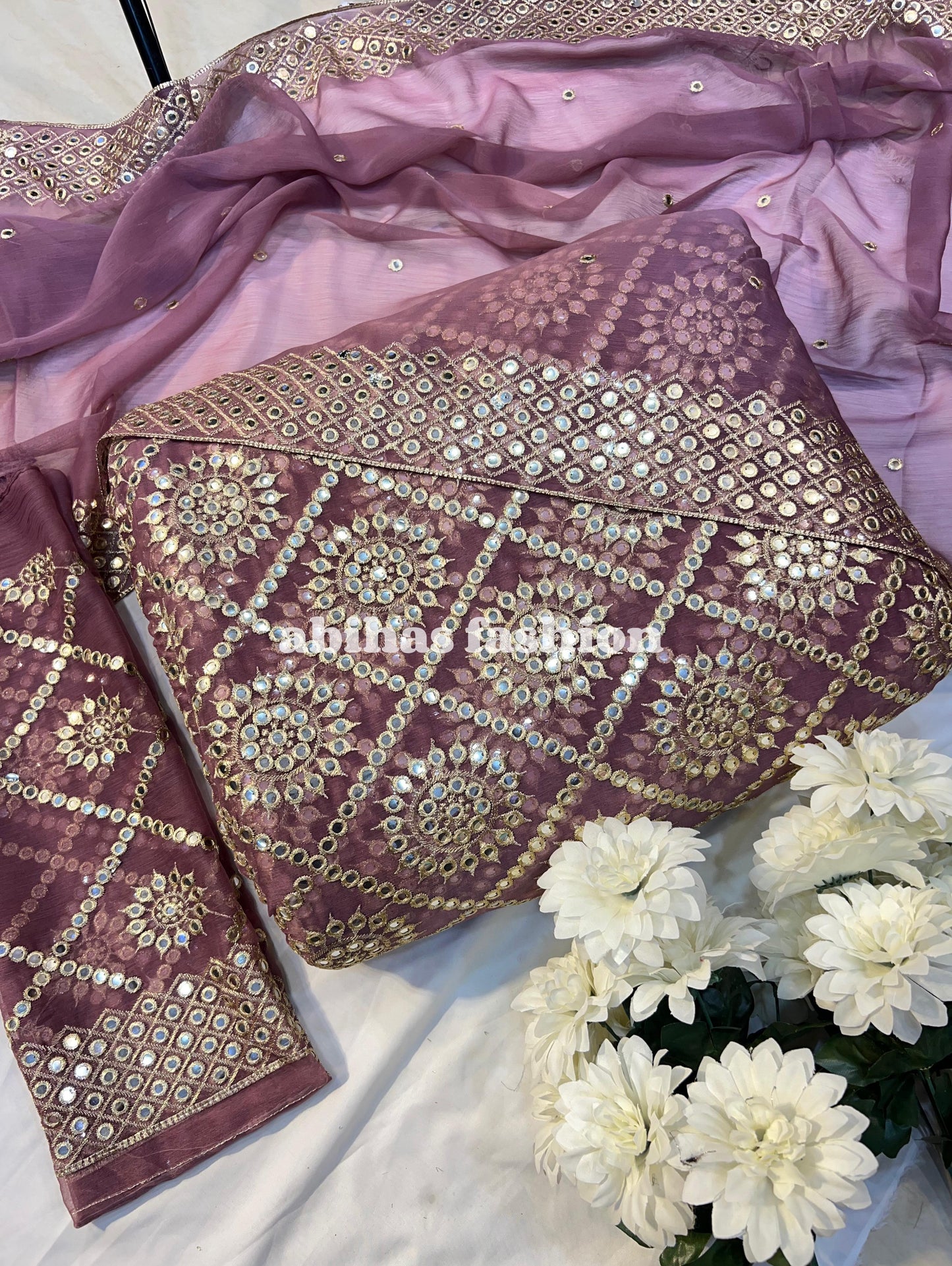 β¨ Luxury Soft Chiffon 3-Piece | 9MM Sequin Work β¨ (PEYAZI)