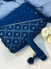 π₯ Chikan Kari Design β Soft Chiffon Luxury Collection π₯ (ZINK - BLUE) - Abihas Fashion