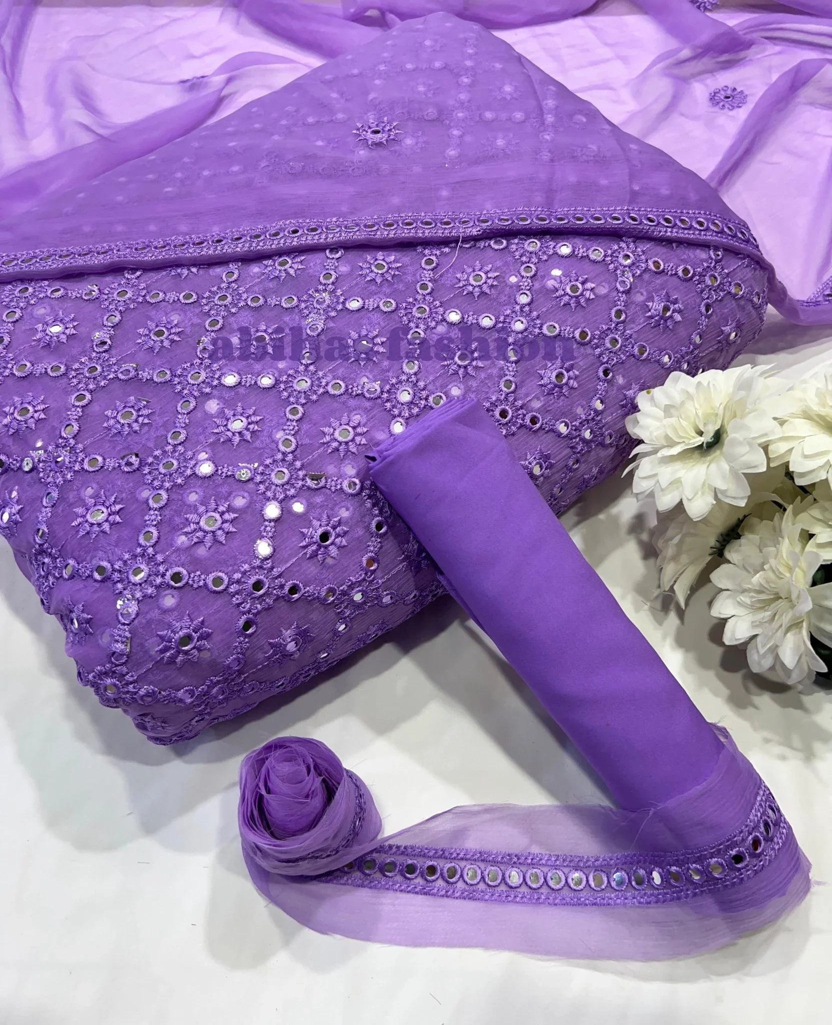 π₯ Chikan Kari Design β Soft Chiffon Luxury Collection π₯ (KASNI) - Abihas Fashion