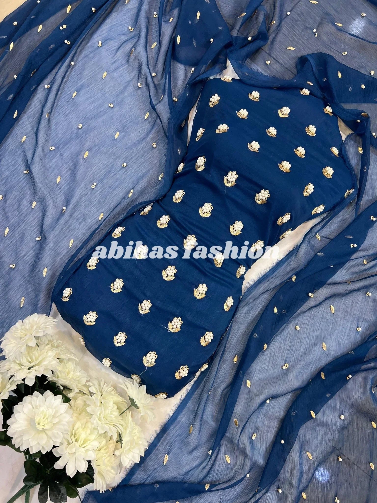 ✨ Eid Collection 2025 – Premium 3 - Piece Soft Chiffon Dress ✨(ZINK) - Abihas Fashion