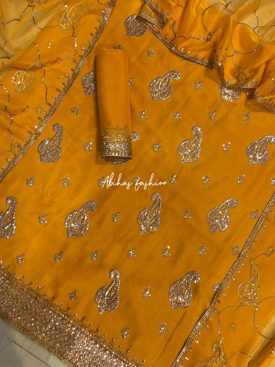 (MUSTARD) FREE DELIVERY 2026 First Gala Daman Mega Sale - Abihas Fashion