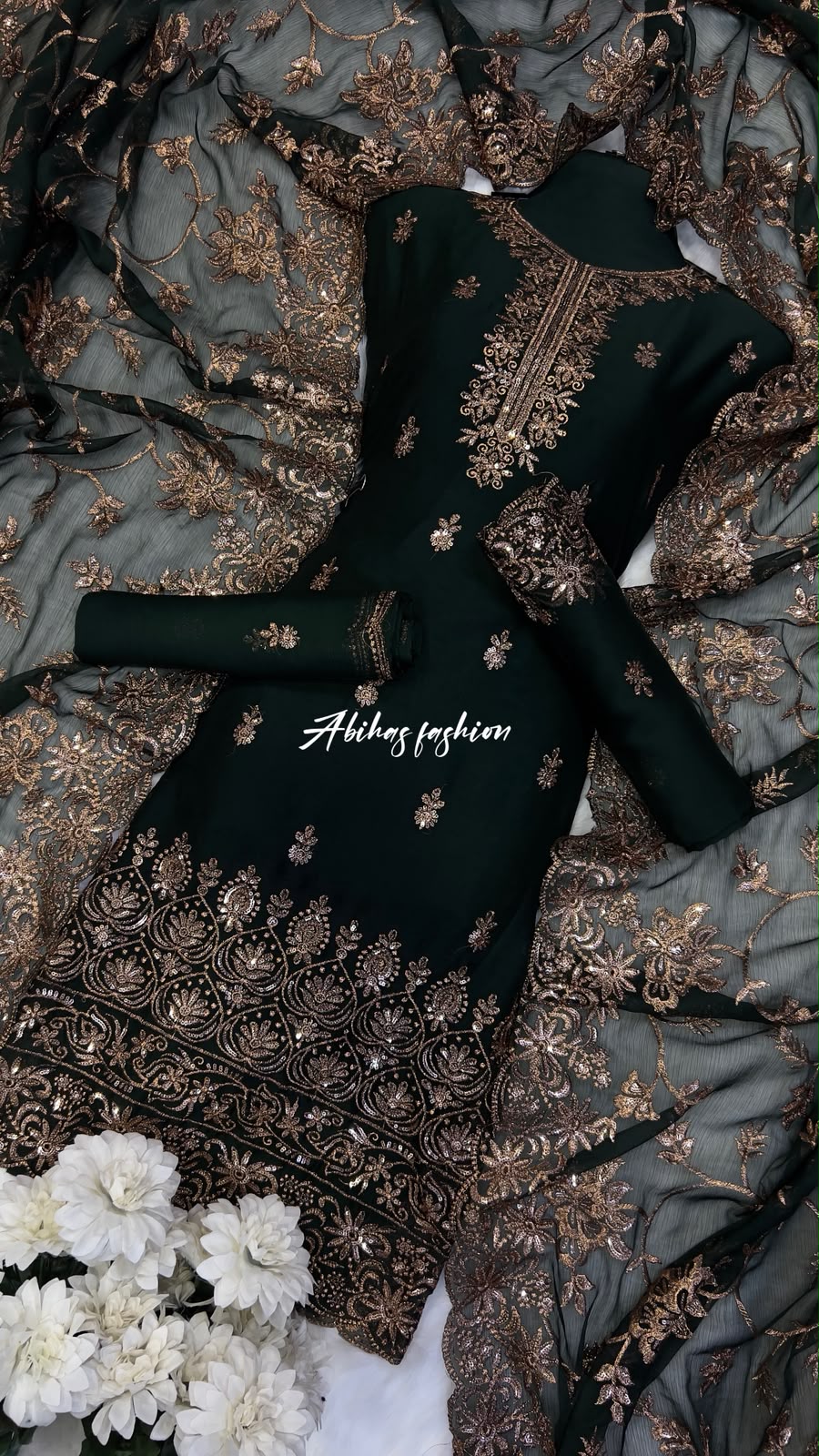 (KAI-GREEN) Most Demanding Gala Daman Dress – 3PC