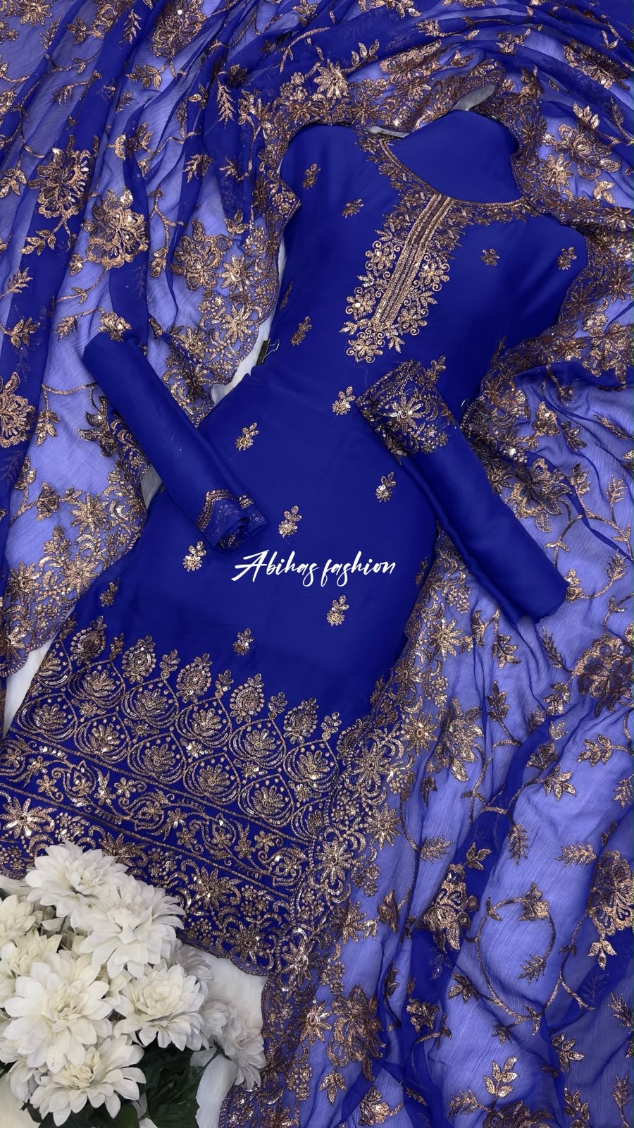 (ROYAL-BLUE) Most Demanding Gala Daman Dress – 3PC