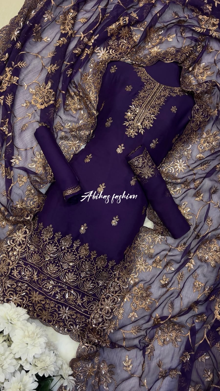 (JAMNI) Most Demanding Gala Daman Dress – 3PC - Abihas Fashion