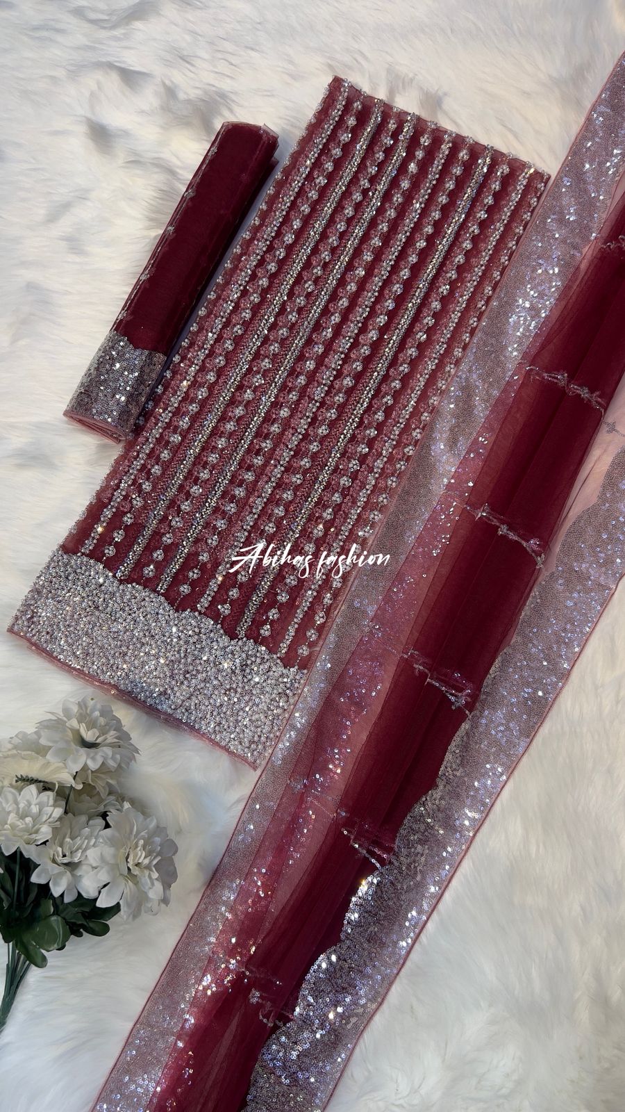 (MEHRON) ✨ *FINE NET CUTDANA DRESSES* ✨ - Abihas Fashion