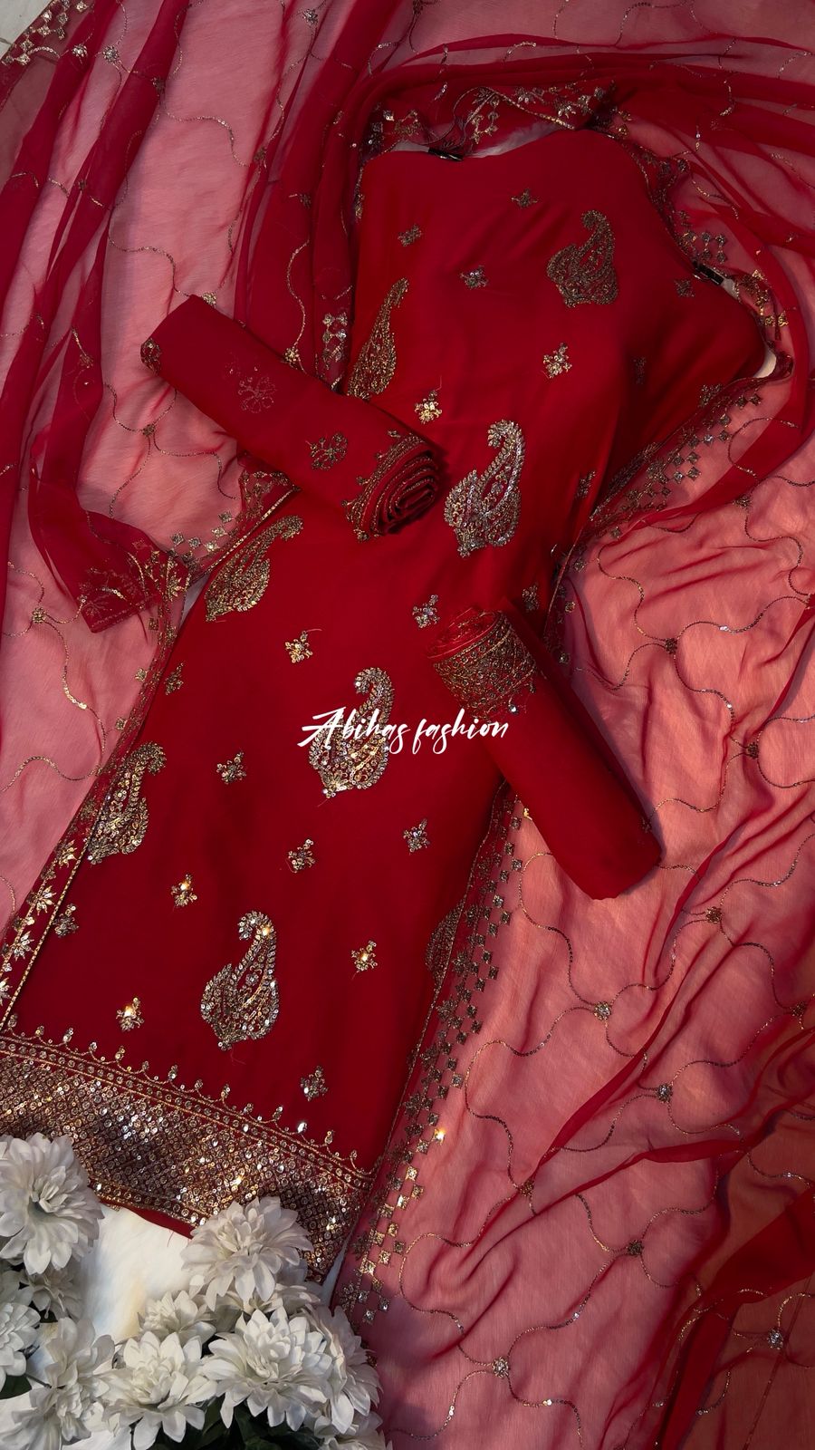 (RED) FREE DELIVERY 2026 First Gala Daman Mega Sale - Abihas Fashion