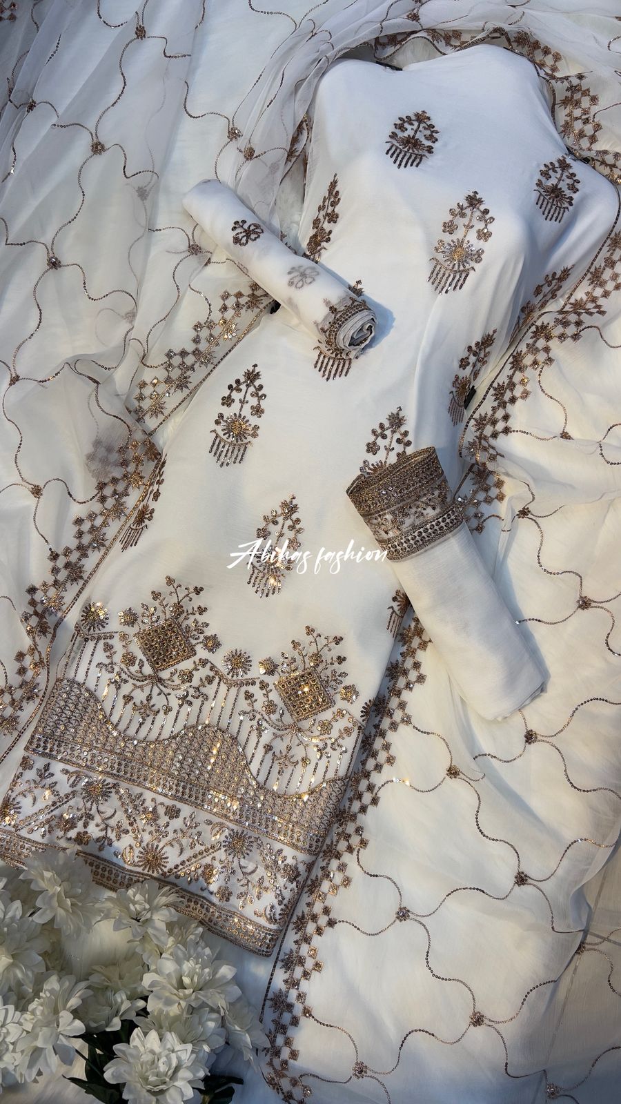 (PURE-WHITE) FREE DELIVERY 2026 First Gala Daman Mega Sale - Abihas Fashion
