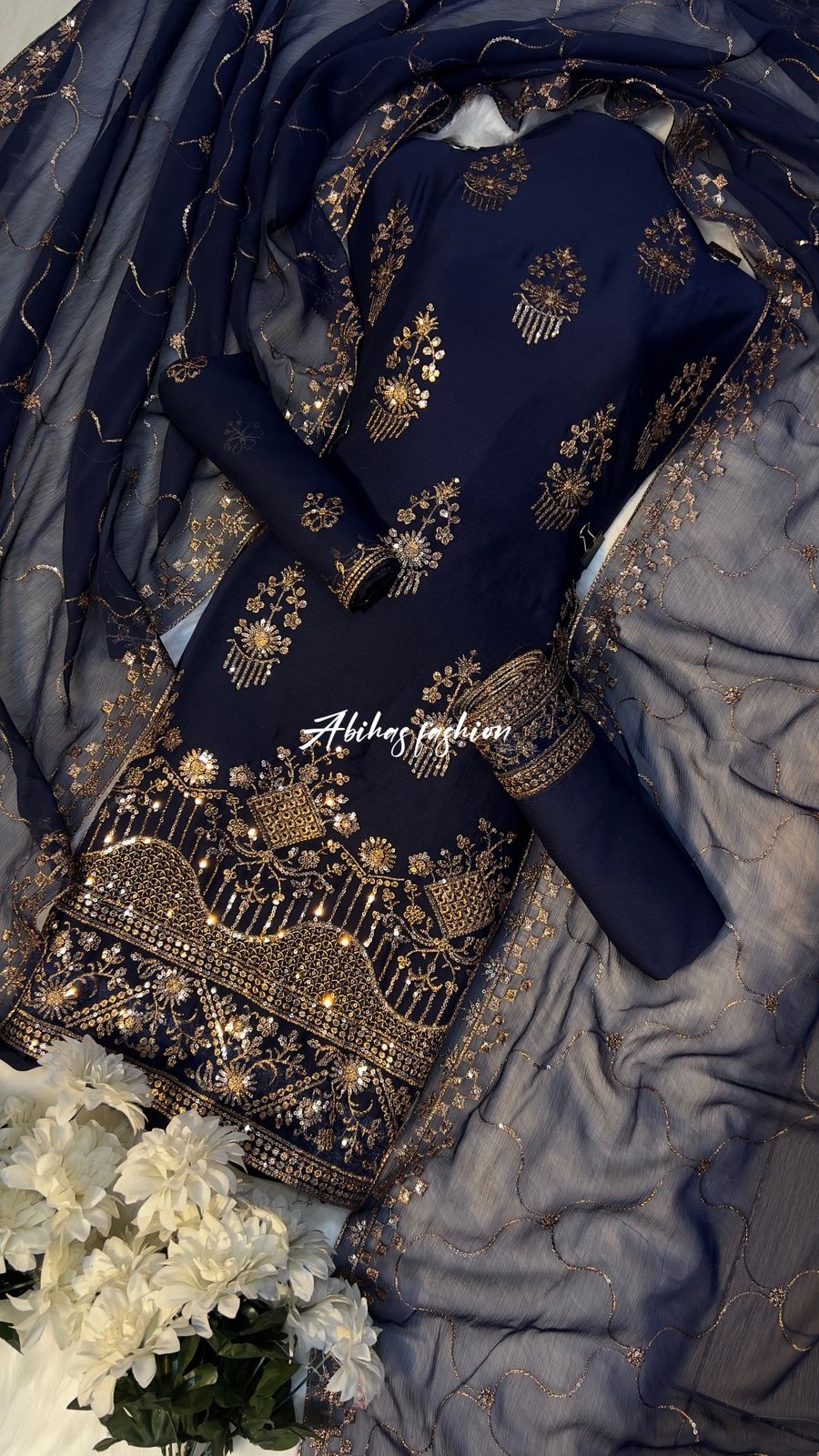 (NEAVY-BLUE) FREE DELIVERY 2026 First Gala Daman Mega Sale - Abihas Fashion