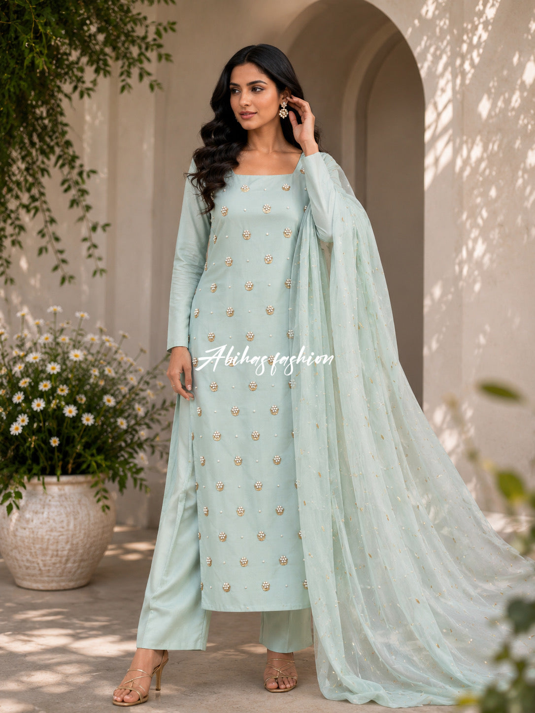 ✨ Eid Collection 2026 – Premium 3-Piece Soft Chiffon Dress ✨(ICE)