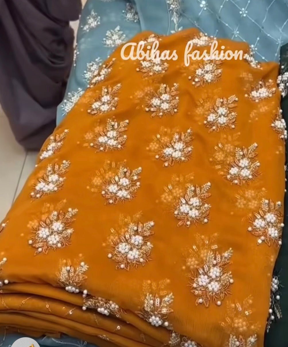 (Mustard) FREE DELIVERY | MOST DEMANDING BUNCH PULES 3PC - Abihas Fashion