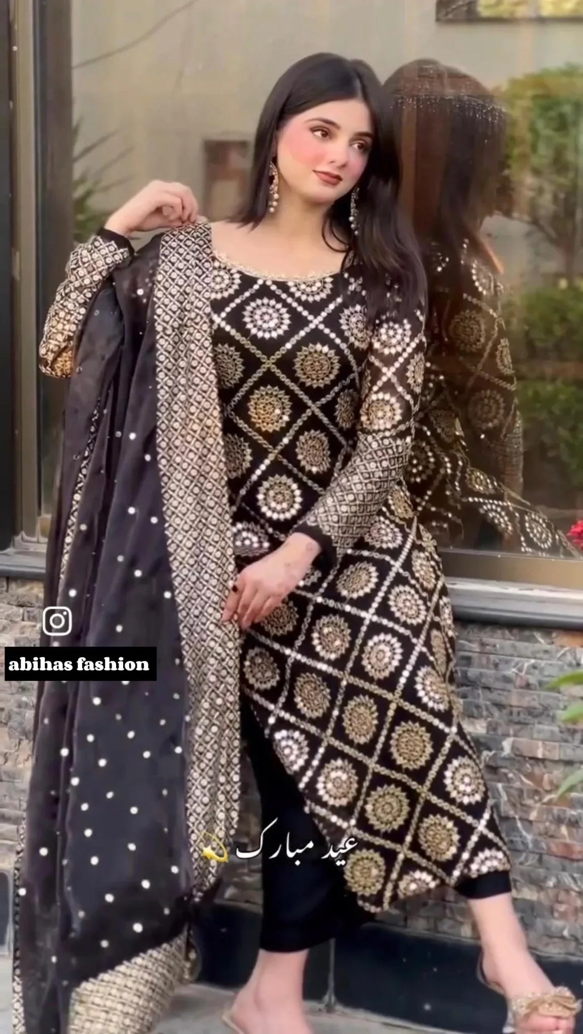 ✨ Luxury Soft Chiffon 3 - Piece | 9MM Sequin Work ✨ (MEHRON) - Abihas Fashion