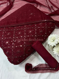 🔥 Chikan Kari Design – Soft Chiffon Luxury Collection 🔥 (MEHRON) - Abihas Fashion