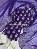 💫 Soft Chiffon Beauty – Fine Pules Embroidery | 3PC (JAMNI) - Abihas Fashion