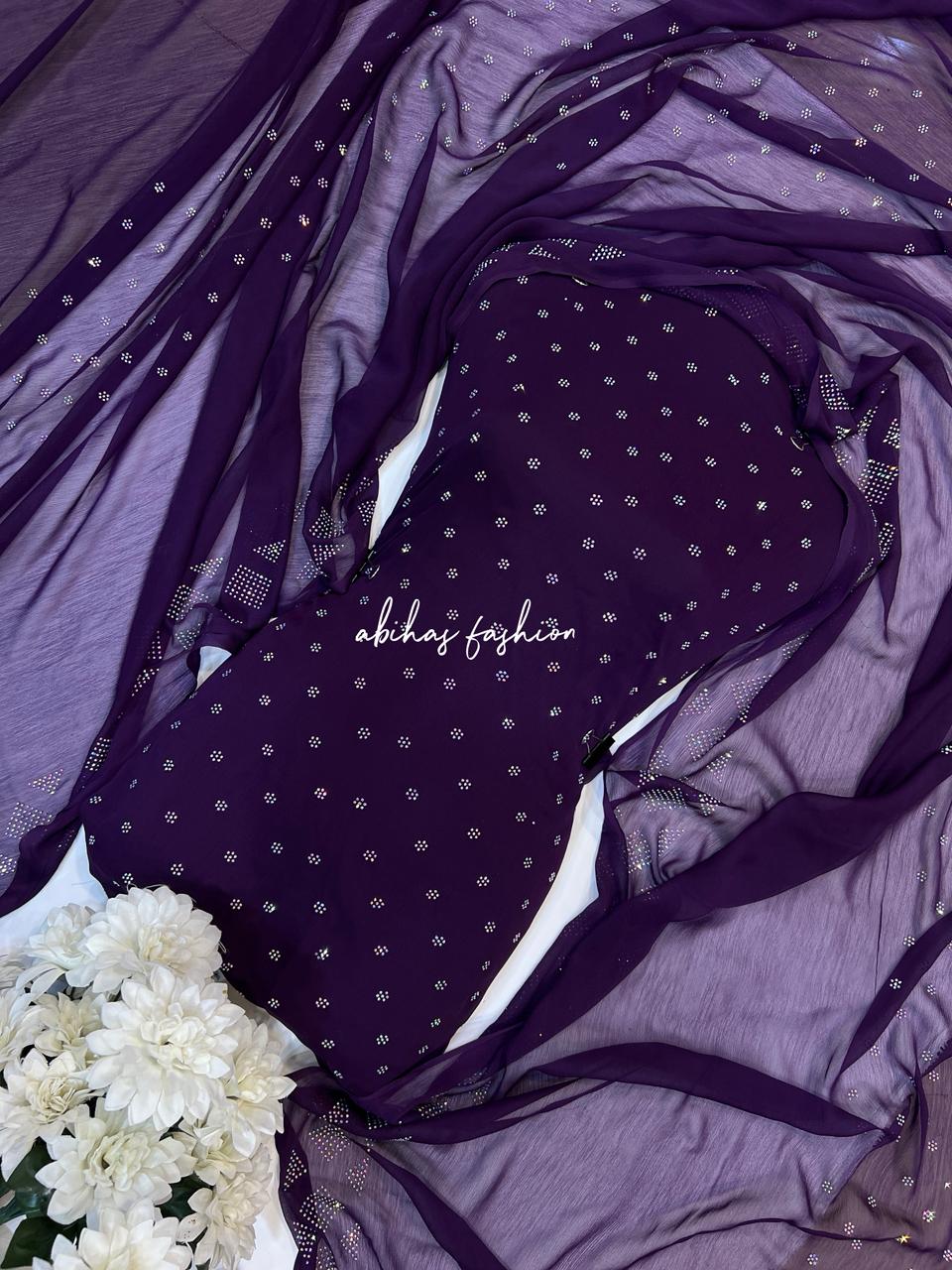 New Turkish Stone – 3 Piece Pure Chiffon Suit (JAMNI)