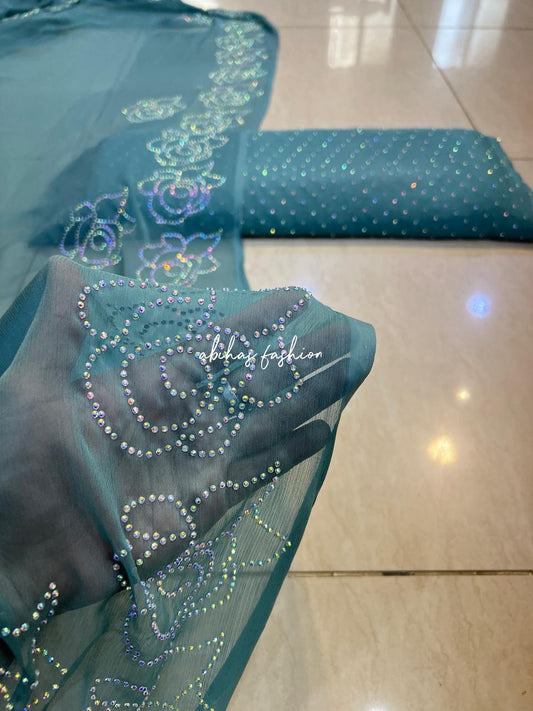 Pure Bember Chiffon 3 Piece (MINT-GREEN)