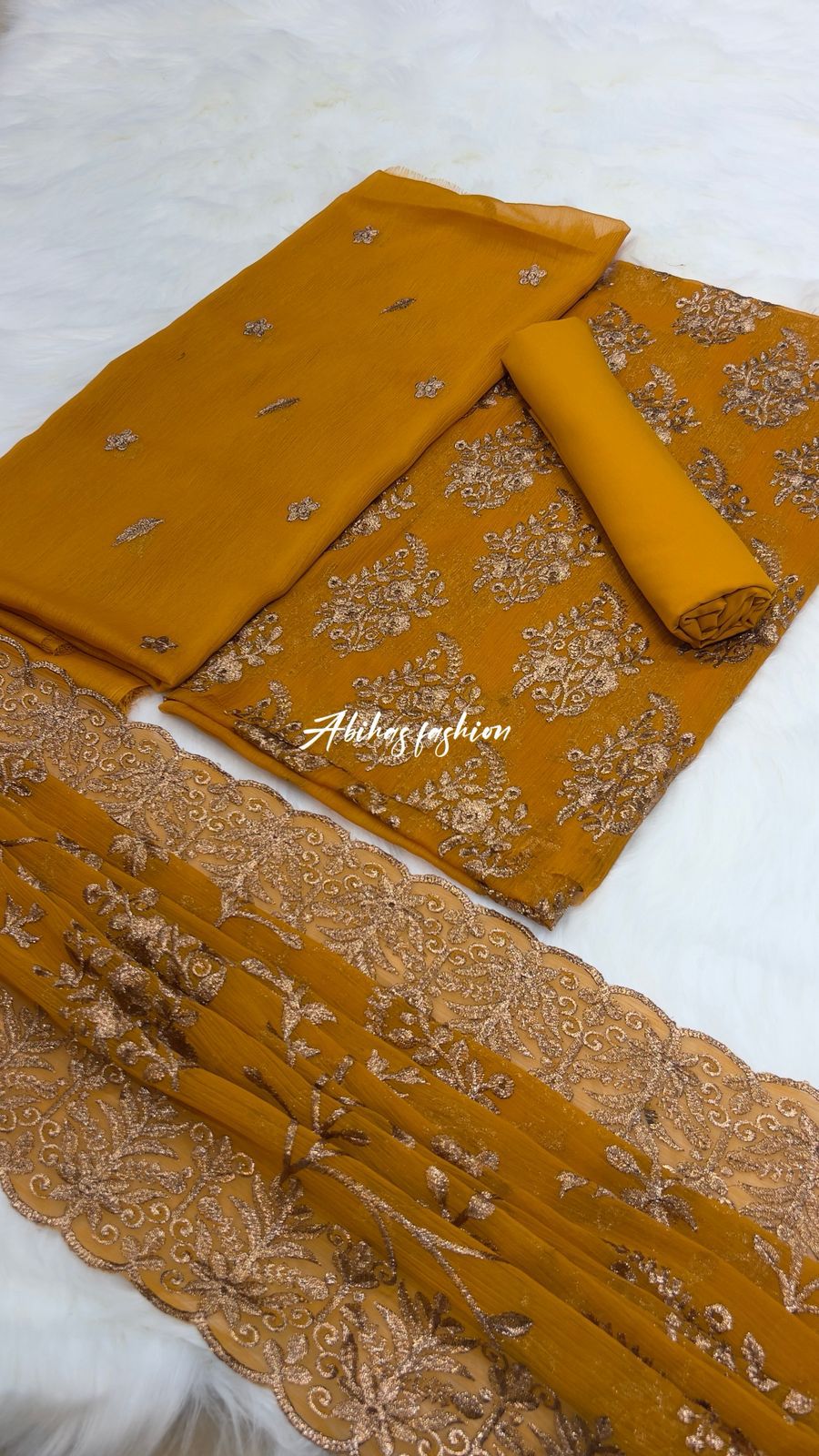 (MUSTARD) 🔥 *SOFT CHIFFON BIG SALE – LUXURY PARTY WEAR 3PC COLLECTION* 🔥