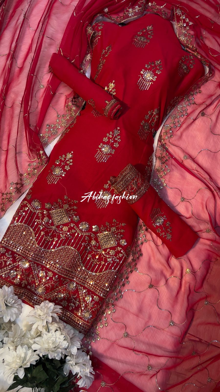 (RED) FREE DELIVERY 2026 First Gala Daman Mega Sale - Abihas Fashion