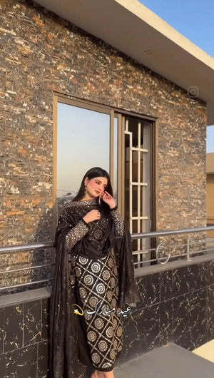 ✨ Luxury Soft Chiffon 3 - Piece | 9MM Sequin Work ✨ (KASNI) - Abihas Fashion