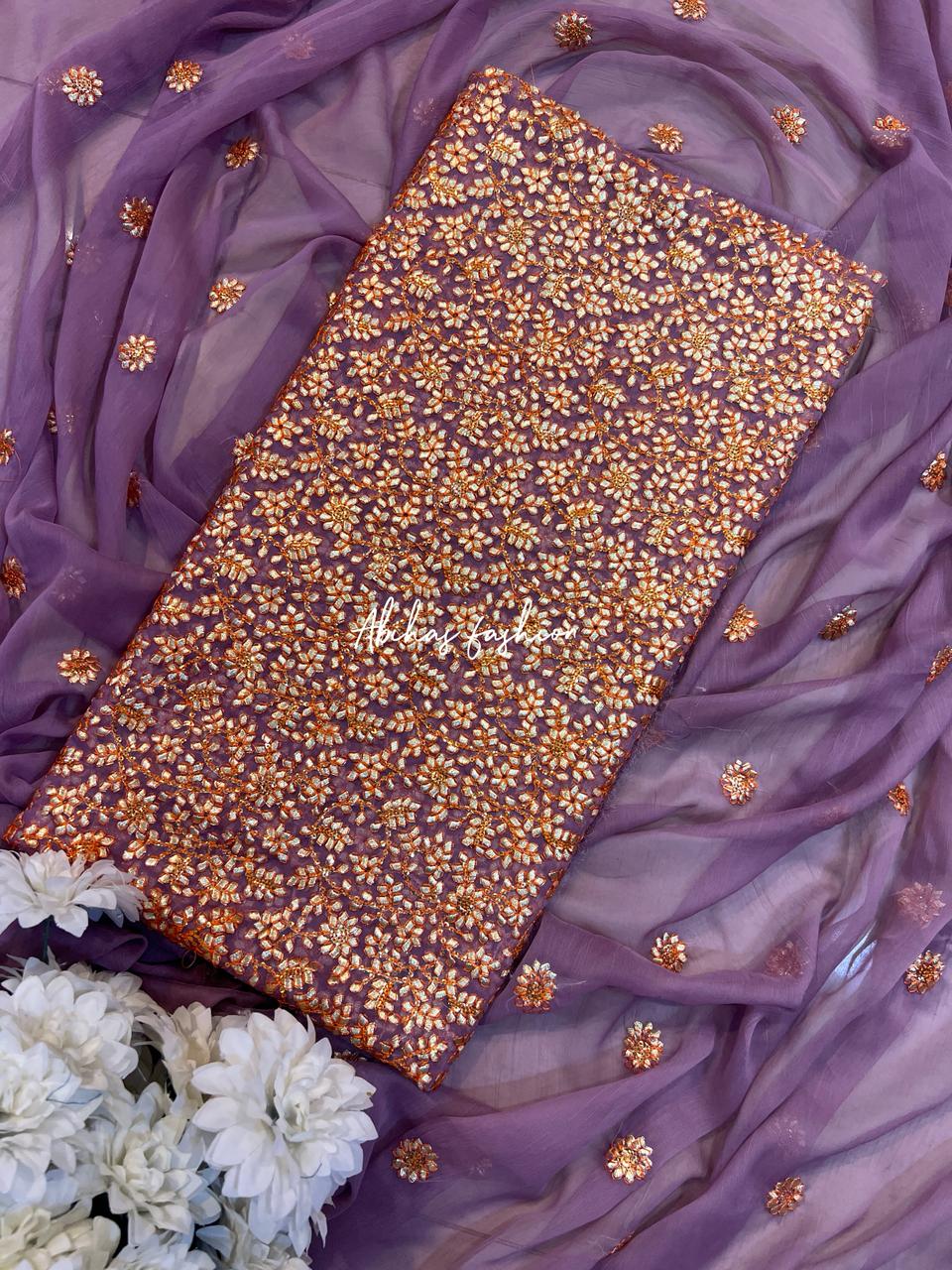 ✨ 3 PC Gota Style Soft Chiffon Suit ✨(LAILEK)