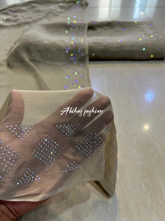 New Turkish Stone – 3 Piece Pure Chiffon Suit