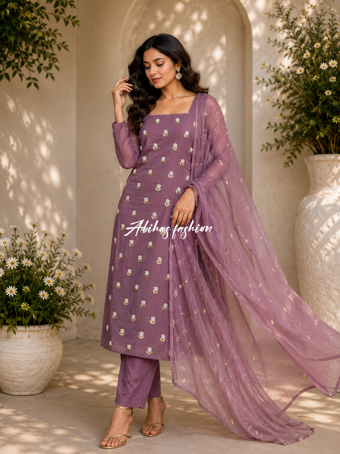 ✨ Eid Collection 2026 – Premium 3-Piece Soft Chiffon Dress ✨(LAILKE)