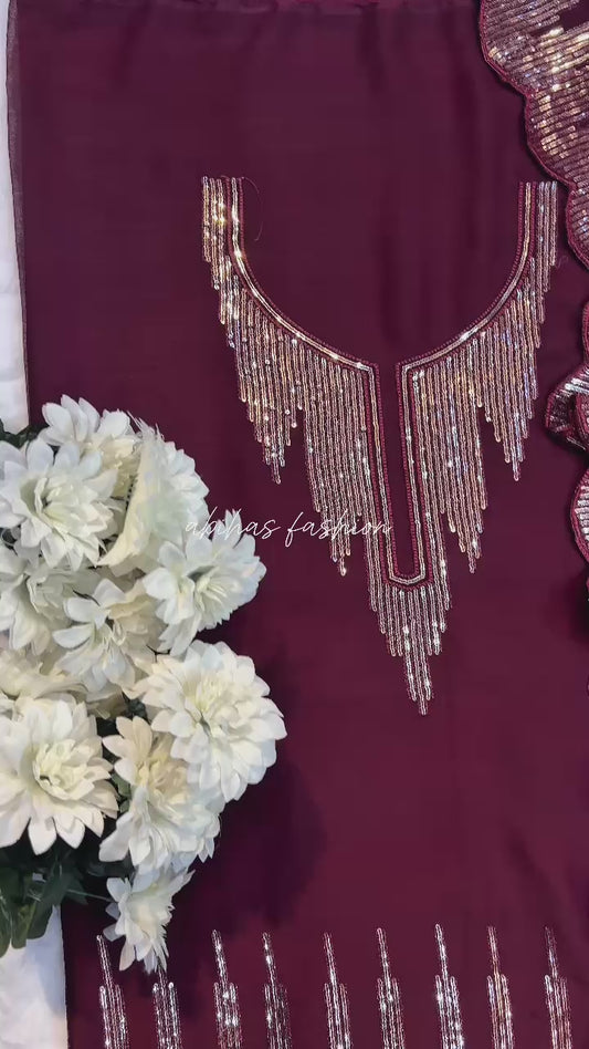 ✨ 3PC Gala & Daman Embroidery ✨ (MEHRON)