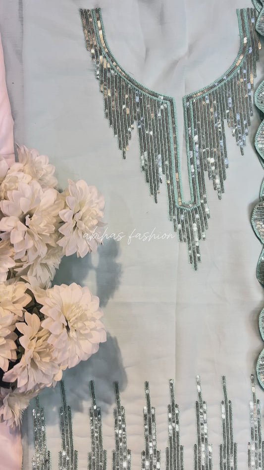 ✨ 3PC Gala & Daman Embroidery ✨ (ICE)